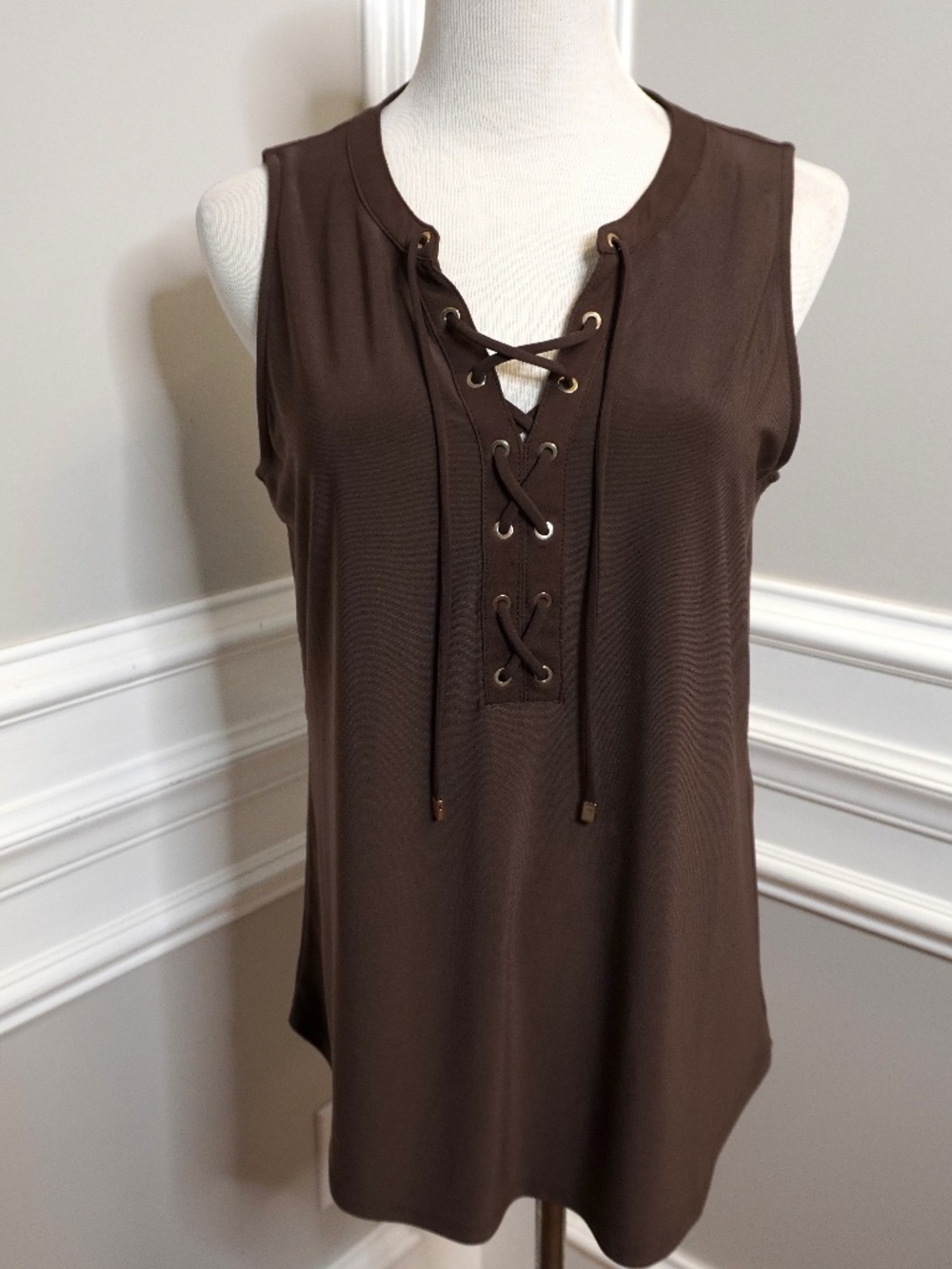 NEW White House Black Market, Brown Tank Top, Size M